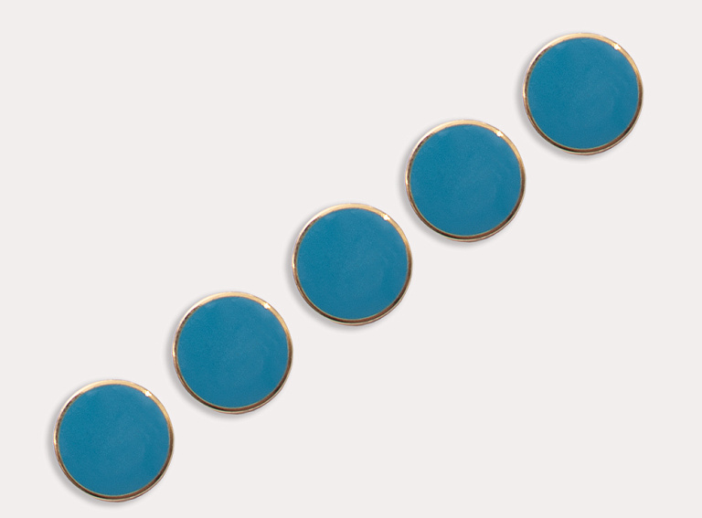 Фото ткани Пуговица круглая пластиковая, цвет - бирюзовый