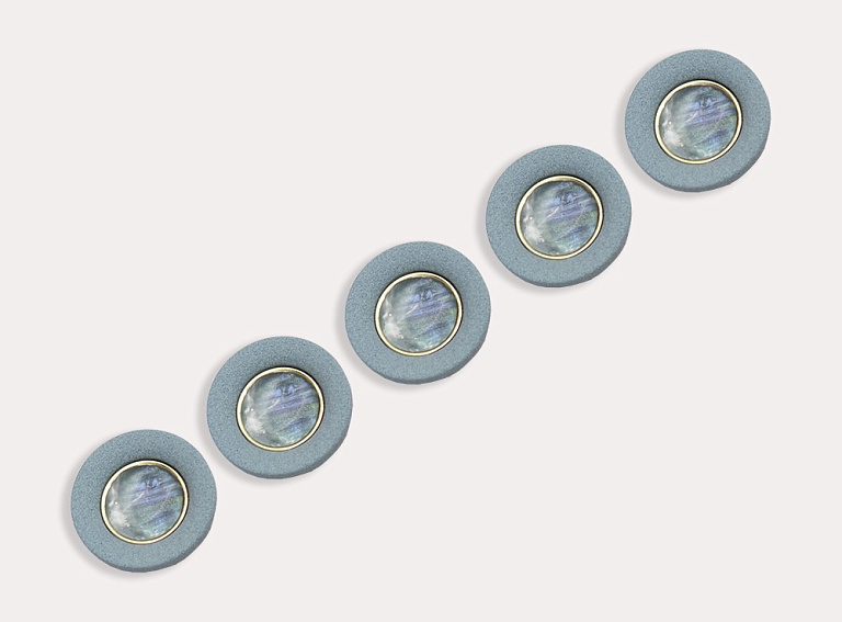 Фото ткани Пуговица круглая, цвет - голубой