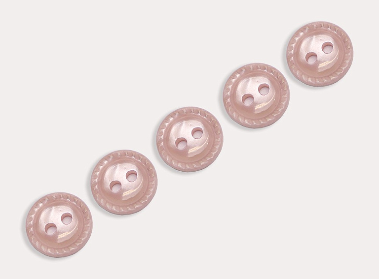 Фото ткани Пуговица круглая (пластик), цвет - розовый