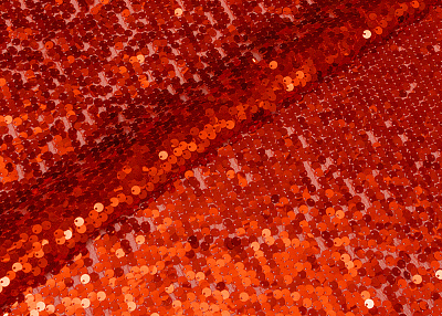 Фото ткани Пайетки на сетке тип Dolce&Gabbana, цвет - красный