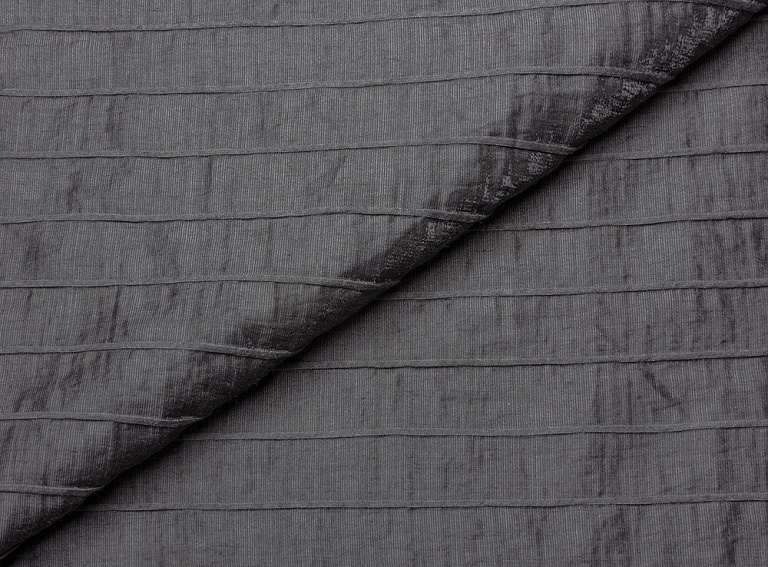 Фото ткани Натуральный шелк тип  Armani, цвет - темно-серый, полоска