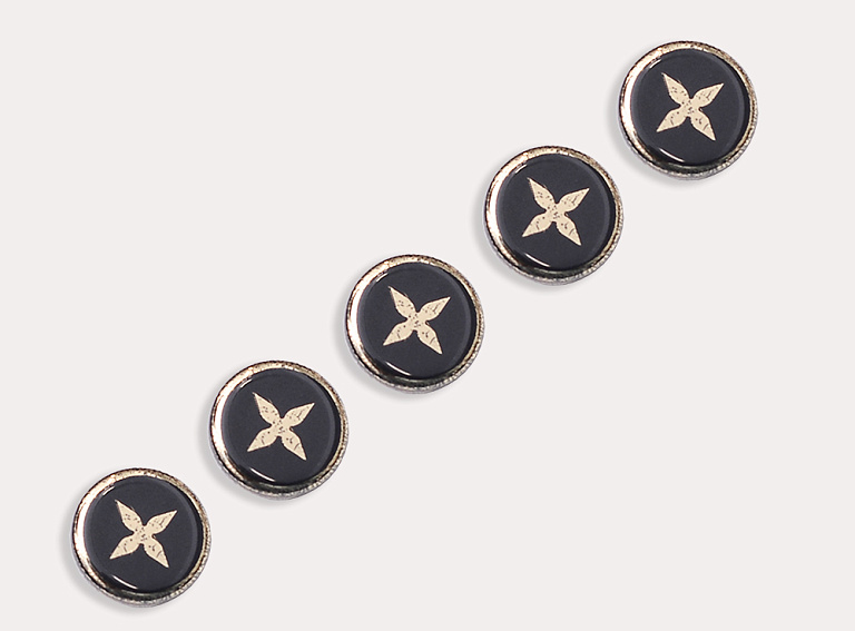 Фото ткани Пуговица круглая, цвет - синий