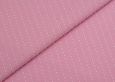 Фото ткани Хлопковая ткань в полоску, цвет - розовый