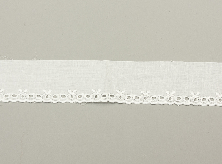 Фото ткани Кружево хлопковое, цвет - белый