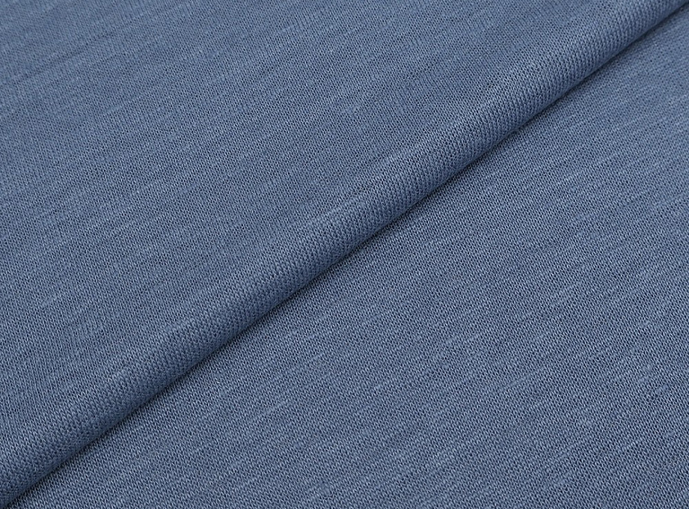 Фото ткани Льняной трикотаж, цвет -  джинсовый