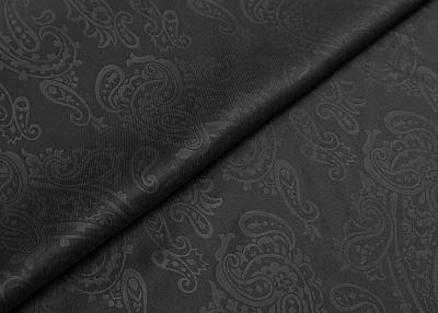Фото ткани Подкладочная ткань с рисунком, цвет - черный и пейсли