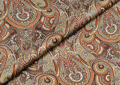 Фото ткани Натуральный шелк тип Etro, цвет - разноцветный