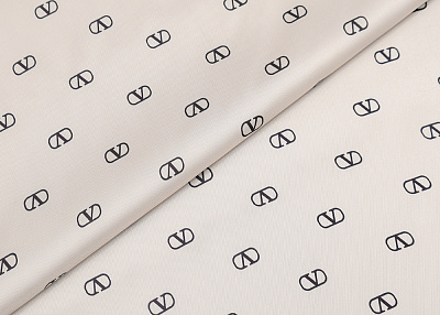 Фото ткани Подкладочная ткань тип Valentino с рисунком, цвет - молочный