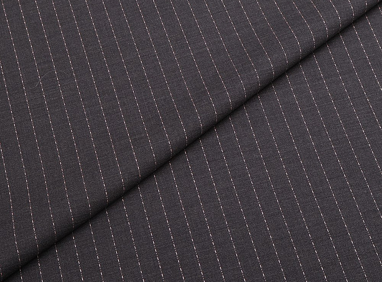 Фото ткани Шерстяная ткань в полоску, цвет - серый и полоска