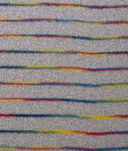 Вискоза тип Missoni, цвет - серебро и полоска. Изображение 4