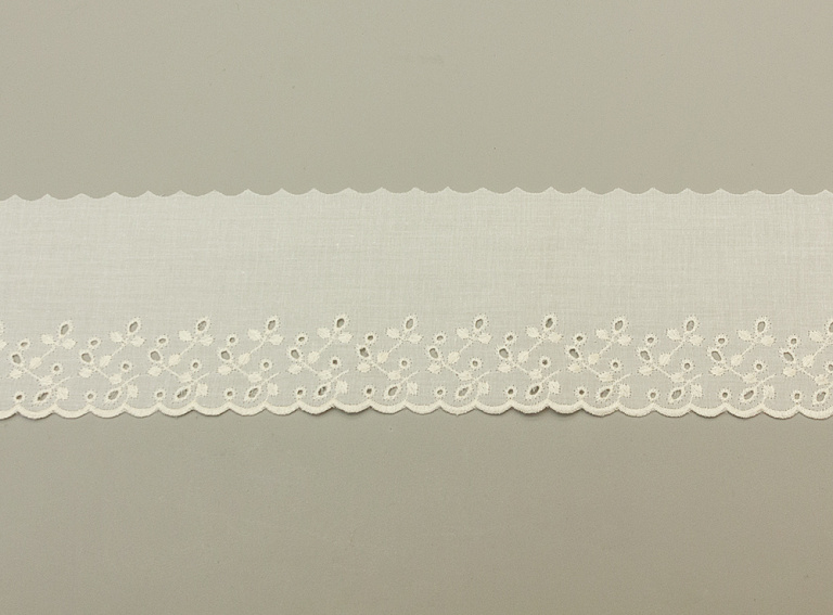 Фото ткани Кружево хлопковое, цвет - молочный