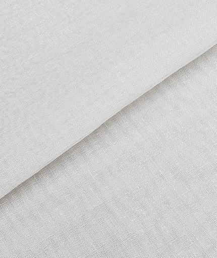 Натуральный лен с люрексом, цвет - молочный. Изображение 1