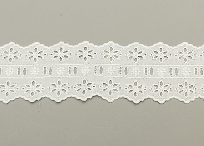 Фото ткани Кружево хлопковое, цвет - белый
