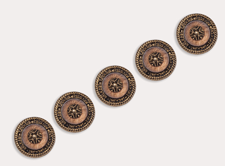 Фото ткани Пуговица круглая, цвет - золотой