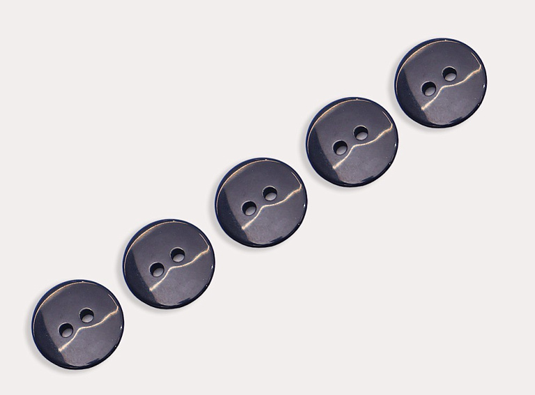 Фото ткани Пуговица круглая (пластик), цвет - синий