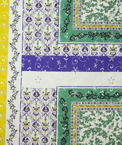 Хлопковое шитье тип Etro, цвет - фиолетовый, желтый, белый, зеленый. Изображение 3