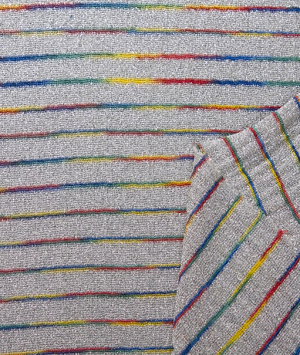 Вискоза тип Missoni, цвет - серебро и полоска. Изображение 5