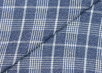Фото ткани Костюмная ткань, цвет - синий и клетка