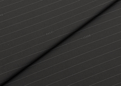 Фото ткани Шерстяная ткань тип Gucci с рисунком, цвет - черный и полоска