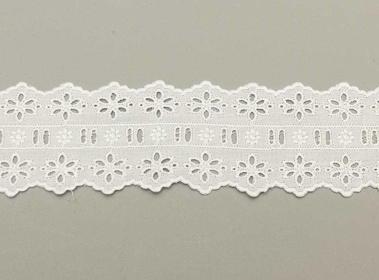Фото ткани Кружево хлопковое, цвет - белый