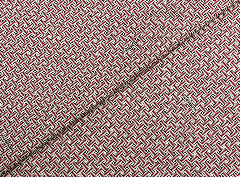 Фото ткани Хлопковая ткань тип Burberry с рисунком, цвет - бордовый