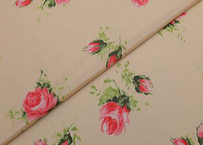 Фото ткани Натуральный шелк тип Valentino, цвет - бежевый