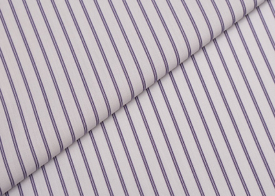 Фото ткани Хлопковая ткань в полоску, цвет - фиолетовый, белый