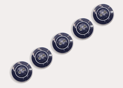 Фото ткани Пуговица круглая (пластик), цвет - синий