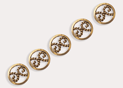 Фото ткани Пуговица круглая металлическая, цвет - золото