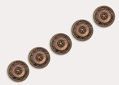 Фото ткани Пуговица круглая, цвет - золотой