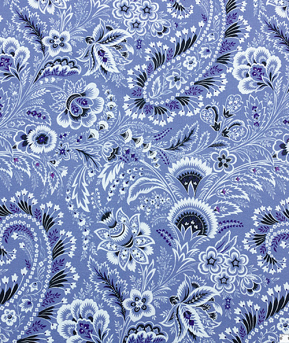Хлопковый трикотаж тип Etro, цвет - белый, сиреневый, пейсли. Изображение 5