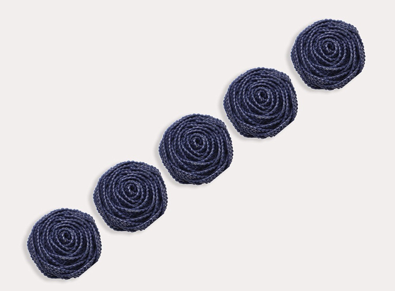 Фото ткани Пуговица в виде цветка, цвет - синий