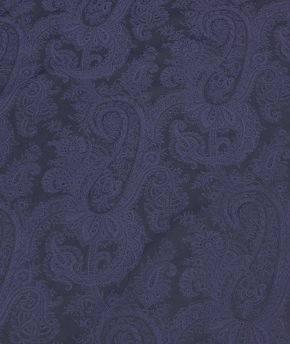 Хлопковая ткань тип Etro с рисунком, цвет - фиолетовый, черный, пейсли. Изображение 5