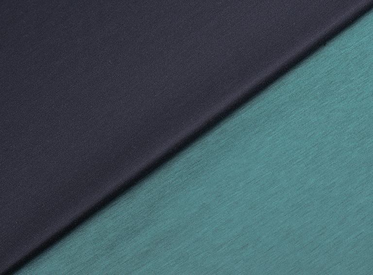 Фото ткани Трикотаж (дабл), цвет - синий, бирюзовый, меланж