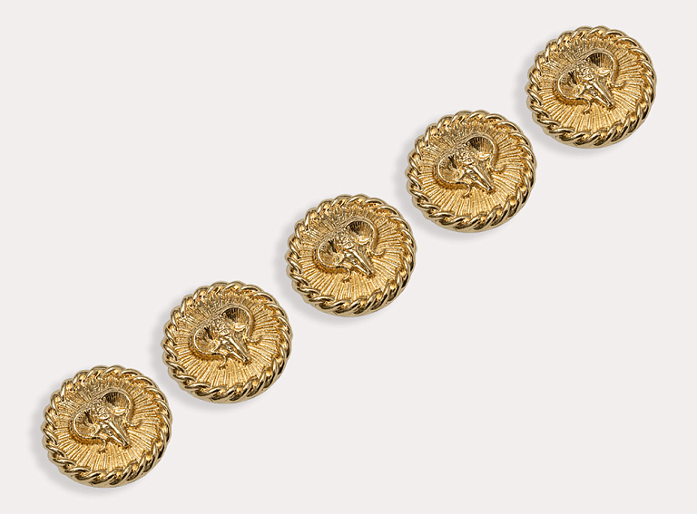 Фото ткани Пуговица металлическая, цвет - золотой