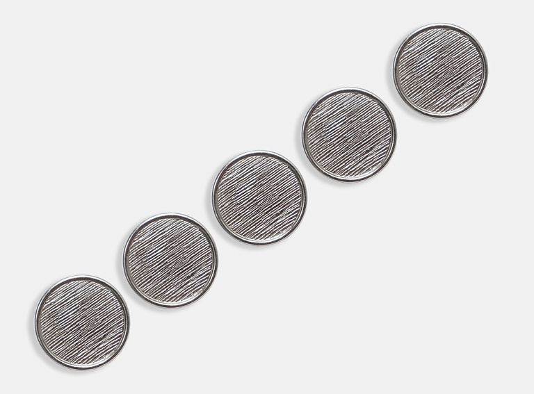 Фото ткани Пуговица круглая (металл), цвет - серебро