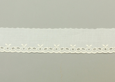 Фото ткани Кружево хлопковое, цвет - молочный