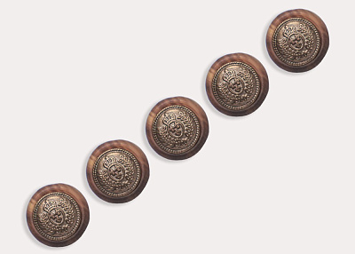 Фото ткани Пуговица круглая с гербом, цвет - коричневый