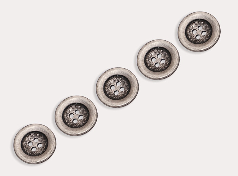 Фото ткани Пуговица круглая (металл), цвет - серебро