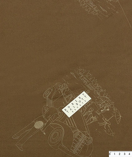Твиловый платок тип  Robert Talbott с рисунком (купон), цвет - хаки. Изображение 5