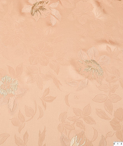 Жаккардовый шелк с цветами и люрексом тип Valentino, цвет - персиковый. Изображение 5