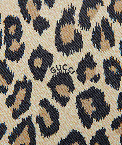 Джинса тип Gucci, цвет - бежевый и черный, анималистический рисунок. Изображение 5