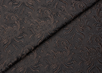 Фото ткани Жаккард с рисунком тип Dolce&Gabbana, цвет - коричневый, черный