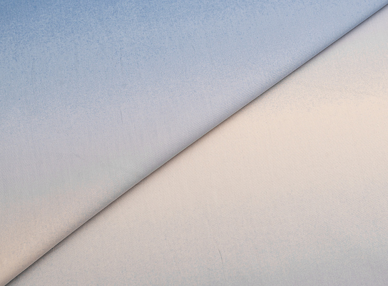 Фото ткани Хлопковая ткань деграде, цвет - голубой и молочный