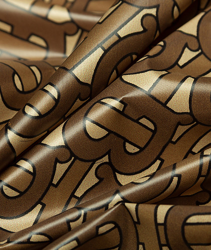 Плащевая ткань тип Burberry с рисунком, цвет - бежевый и коричневый. Изображение 4