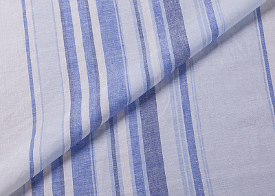 Фото ткани Льняная ткань Etro, цвет - белый и голубой