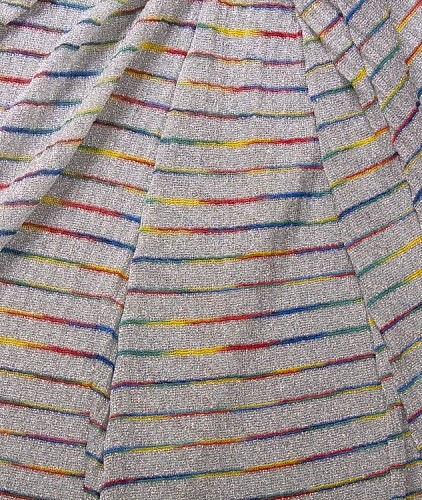 Вискоза тип Missoni, цвет - серебро и полоска. Изображение 2