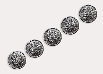 Фото ткани Пуговица круглая с гербом, цвет - металлик