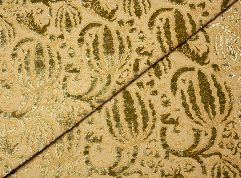 Фото ткани Хлопковая ткань тип Valentino с рисунком, цвет - хаки