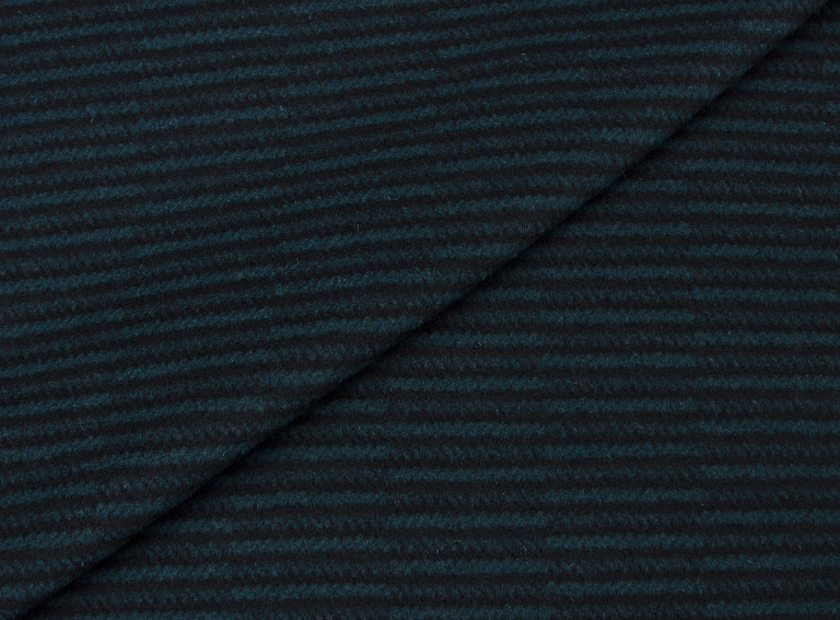 Фото ткани Шерстяная ткань, цвет - изумрудный, черный, полоска